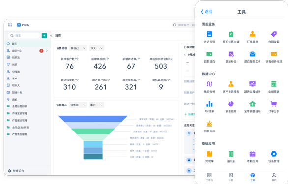 800ing CRM仪表盘界面截图-客户数据总览与销售漏斗